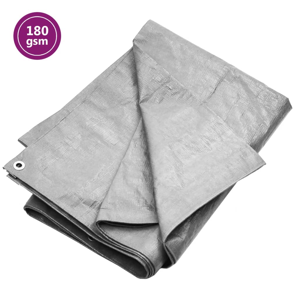 Bâche 180 g/m² 6x8 m Gris PEHD
