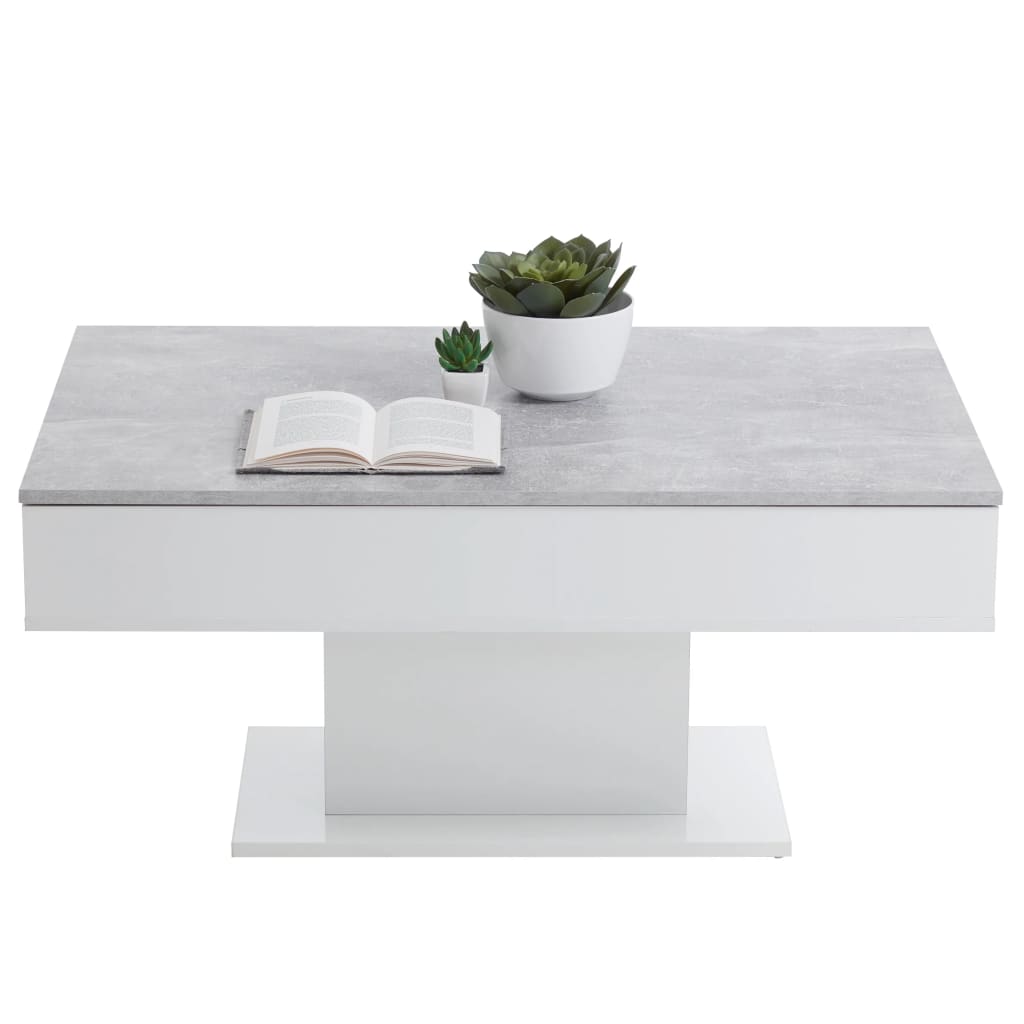 Table basse Gris béton et blanc