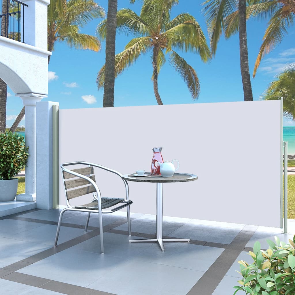 Auvent latéral rétractable 140 x 300 cm Blanc cassé