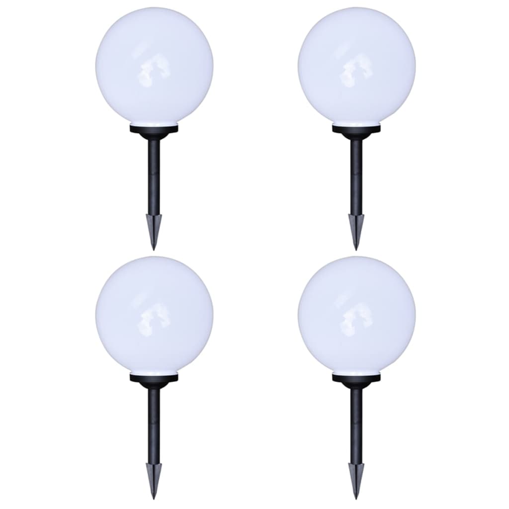 4 pcs Lampes d'allée d'extérieur à LED 30 cm et piquet au sol