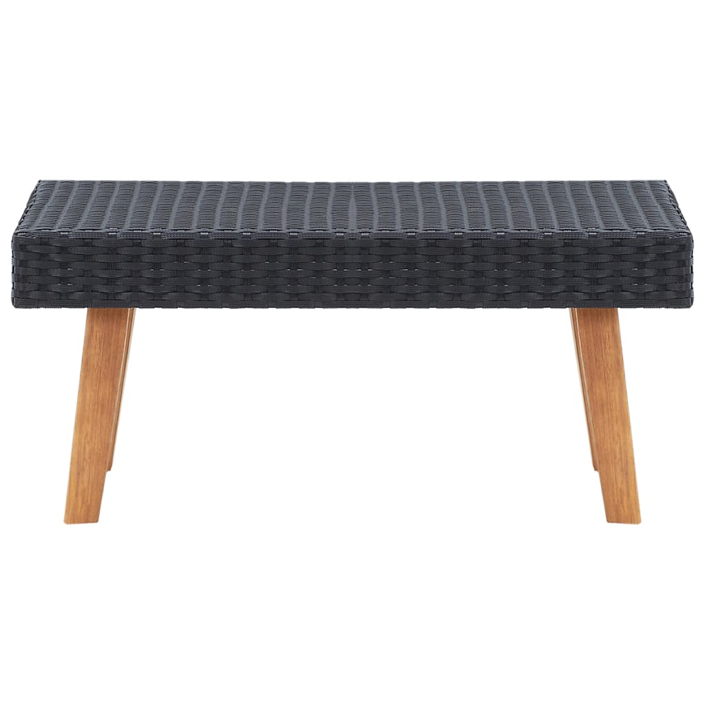 Table basse de jardin Résine tressée Noir