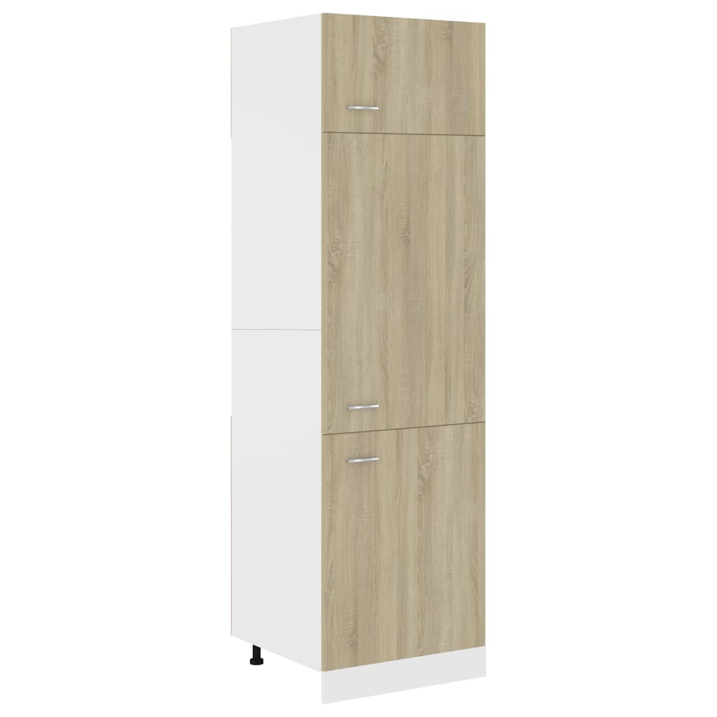 Armoire de réfrigérateur Chêne sonoma 60x57x207 cm Aggloméré
