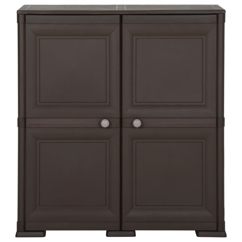 Armoire en plastique 79x43x85,5 cm Design de bois Marron