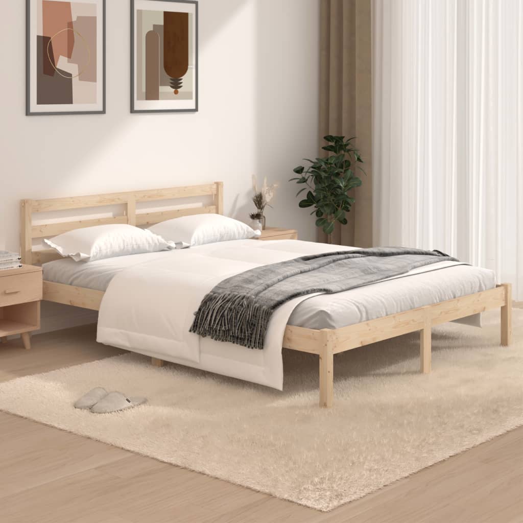 Cadre de lit Bois de pin massif 120x190 cm Petit double