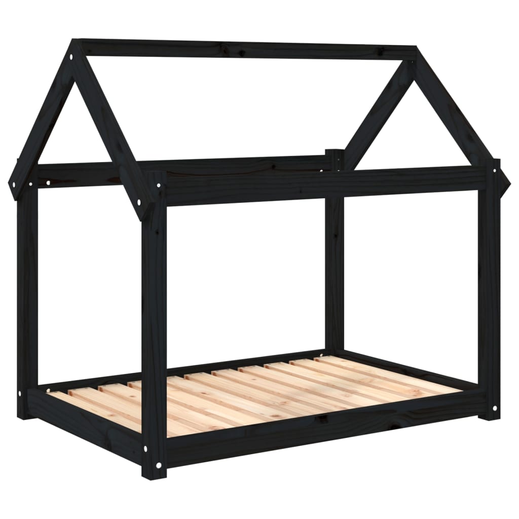 Lit pour chien Noir 101x70x90 cm Bois de pin solide