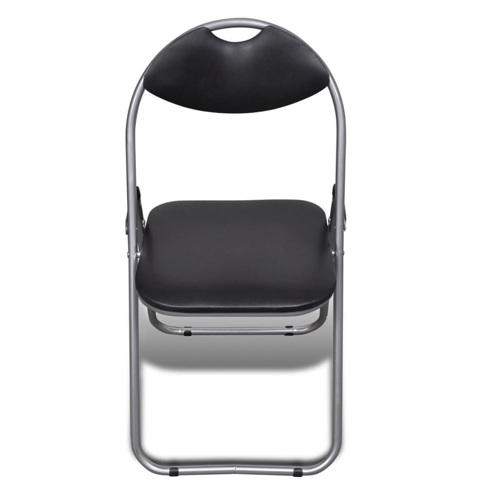 Chaises à manger pliables lot de 6 noir similicuir et acier