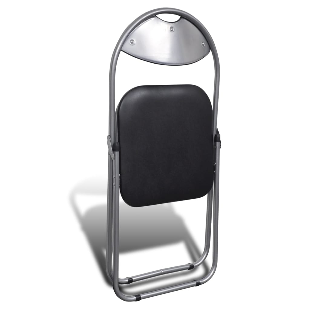 Chaises à manger pliables lot de 6 noir similicuir et acier