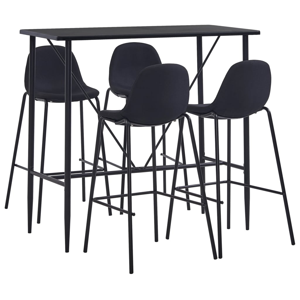 Ensemble de bar 5 pcs Tissu Noir
