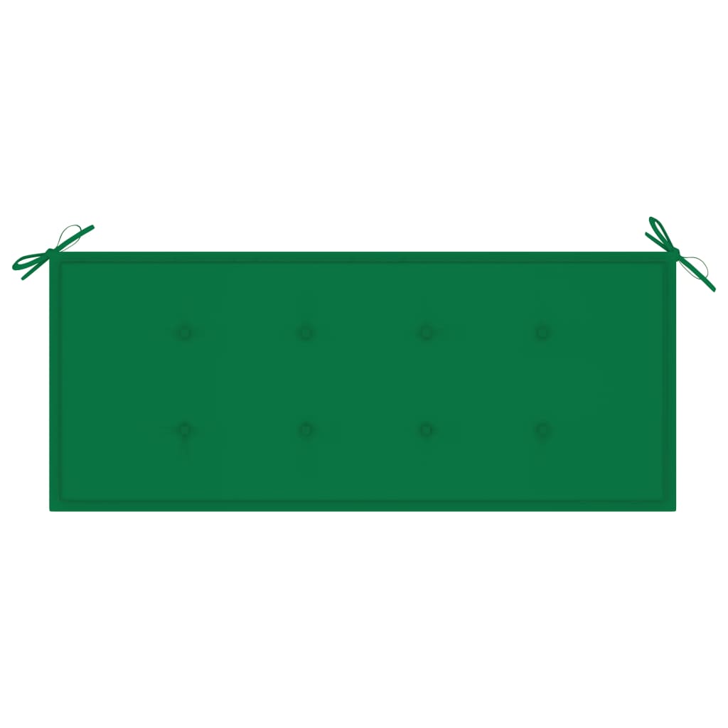 Banc Batavia avec coussin vert 120 cm Bois de teck massif