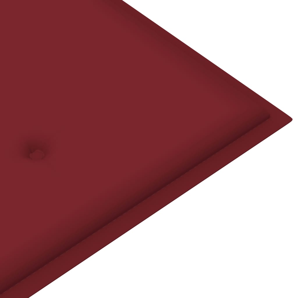 Banc Batavia avec coussin bordeaux 120 cm Bois de teck massif