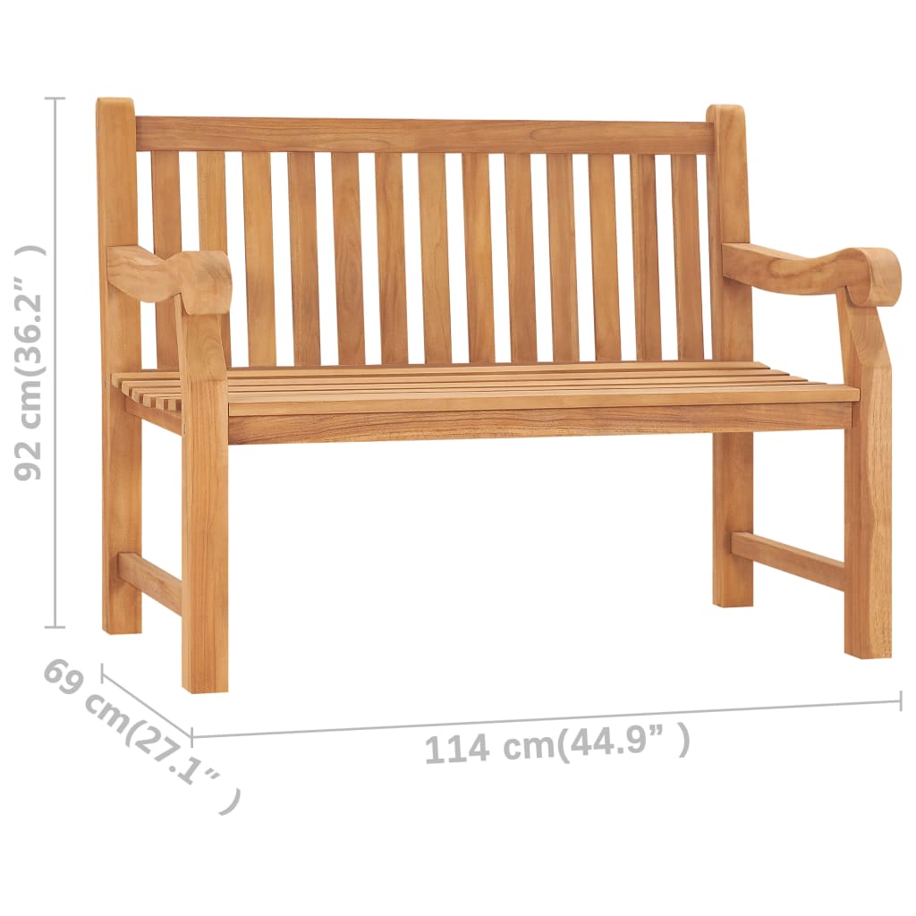Banc de jardin 114 cm bois de teck solide