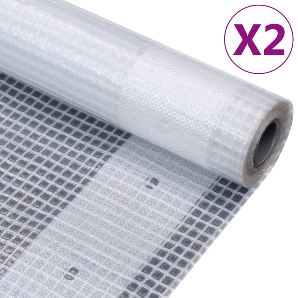 Bâches Leno 2 pcs 260 g/m² 1,5x15 m Blanc