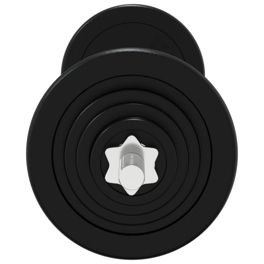 Barre d'haltères avec plaques 60 kg fonte et acier chromé