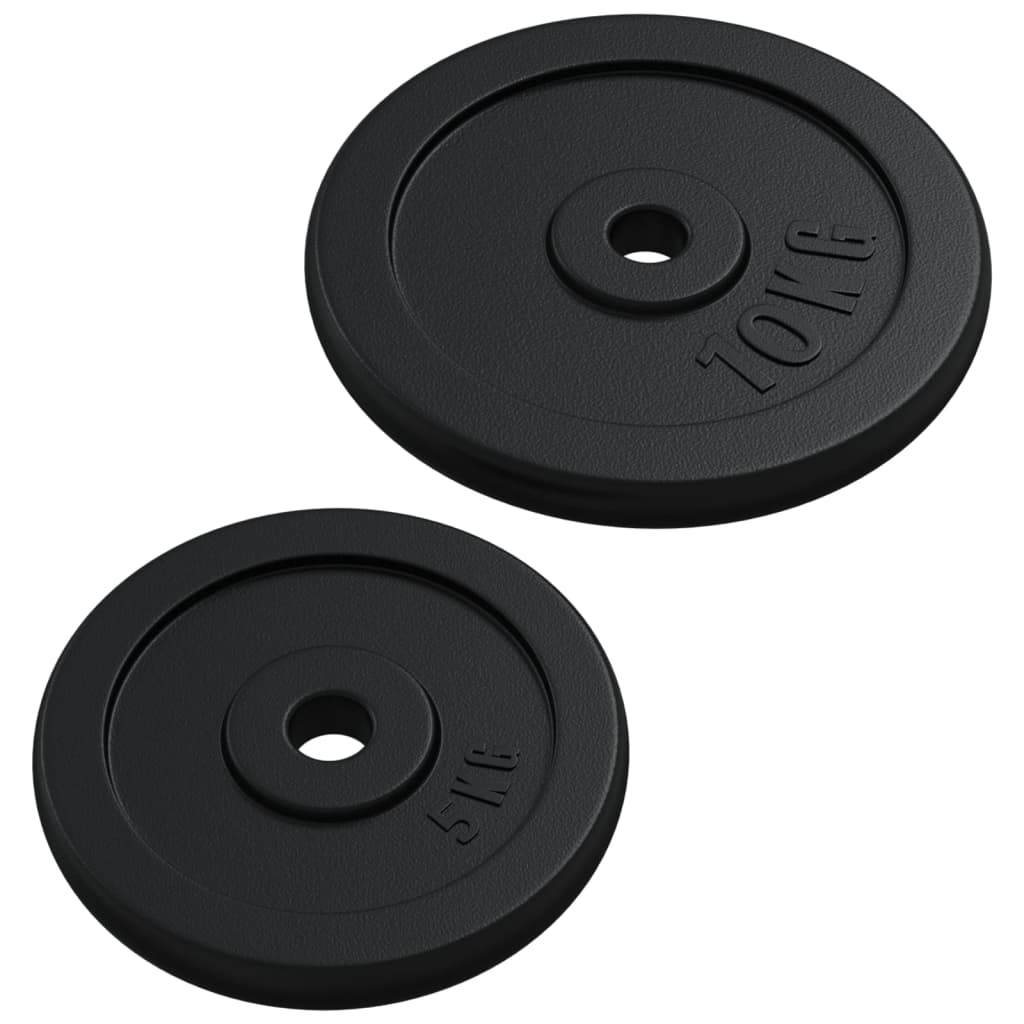 Barre d'haltères avec plaques 90 kg fonte