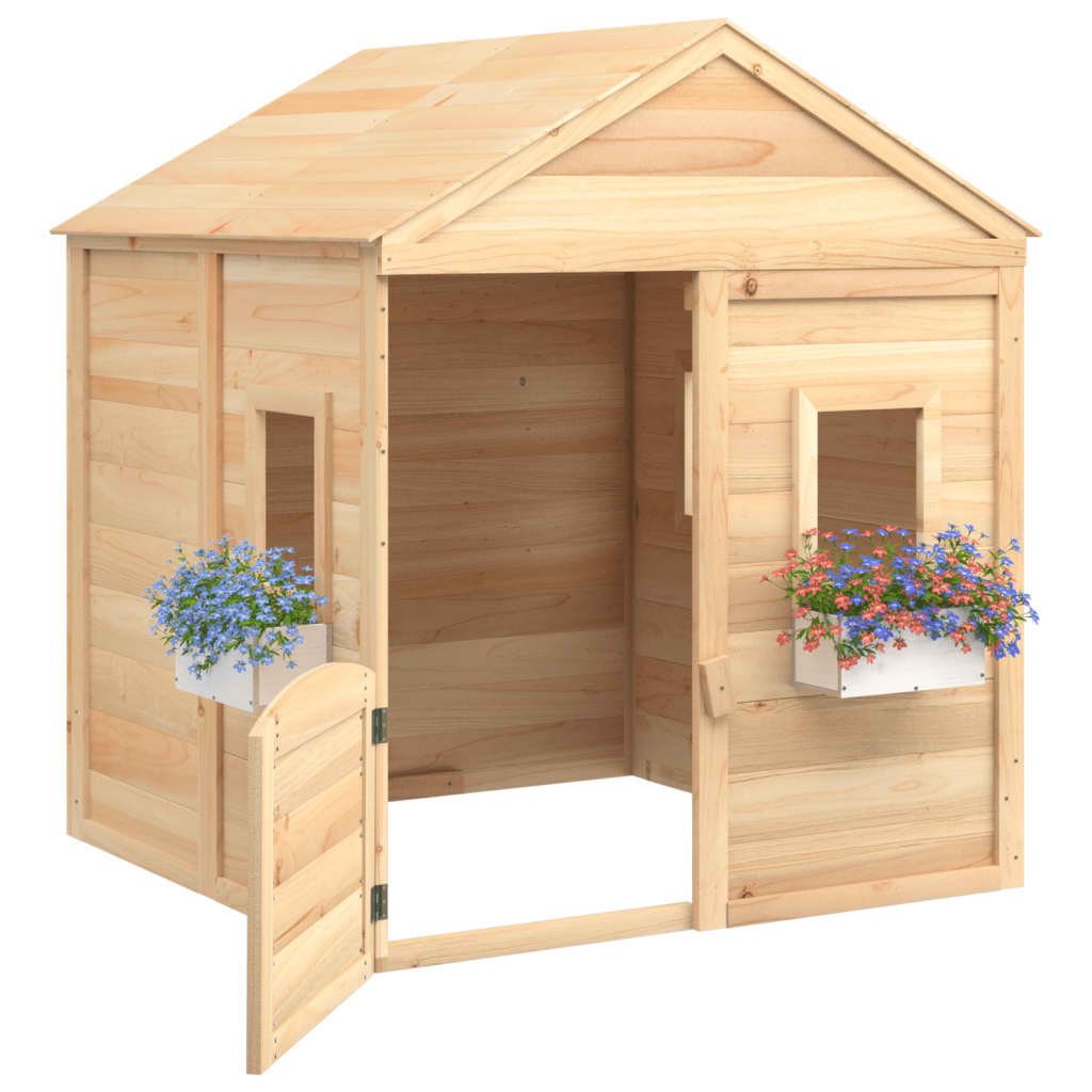 Maison de jeux et porte verrouillable/fleurs bois massif sapin