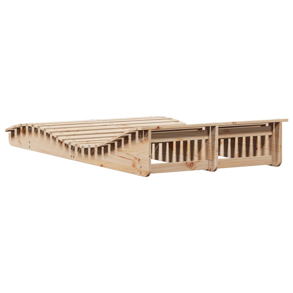 Chaise longue 205x110x31,5 cm bois massif de pin