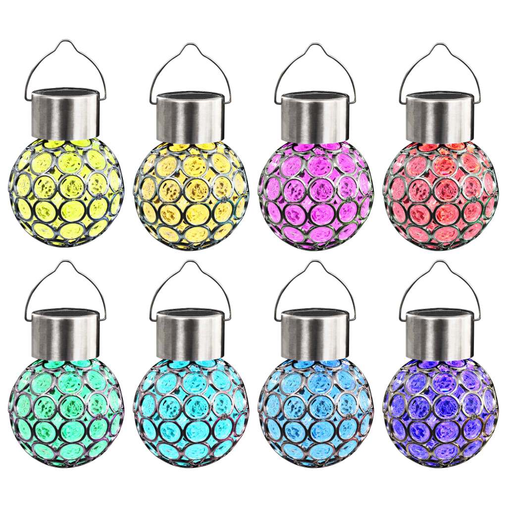 Lampe solaire suspendue 8 pcs lumières LED RGB