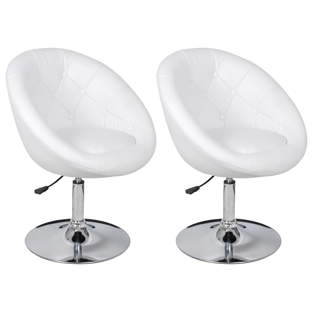 Chaises de bar 2 pcs Blanc Similicuir