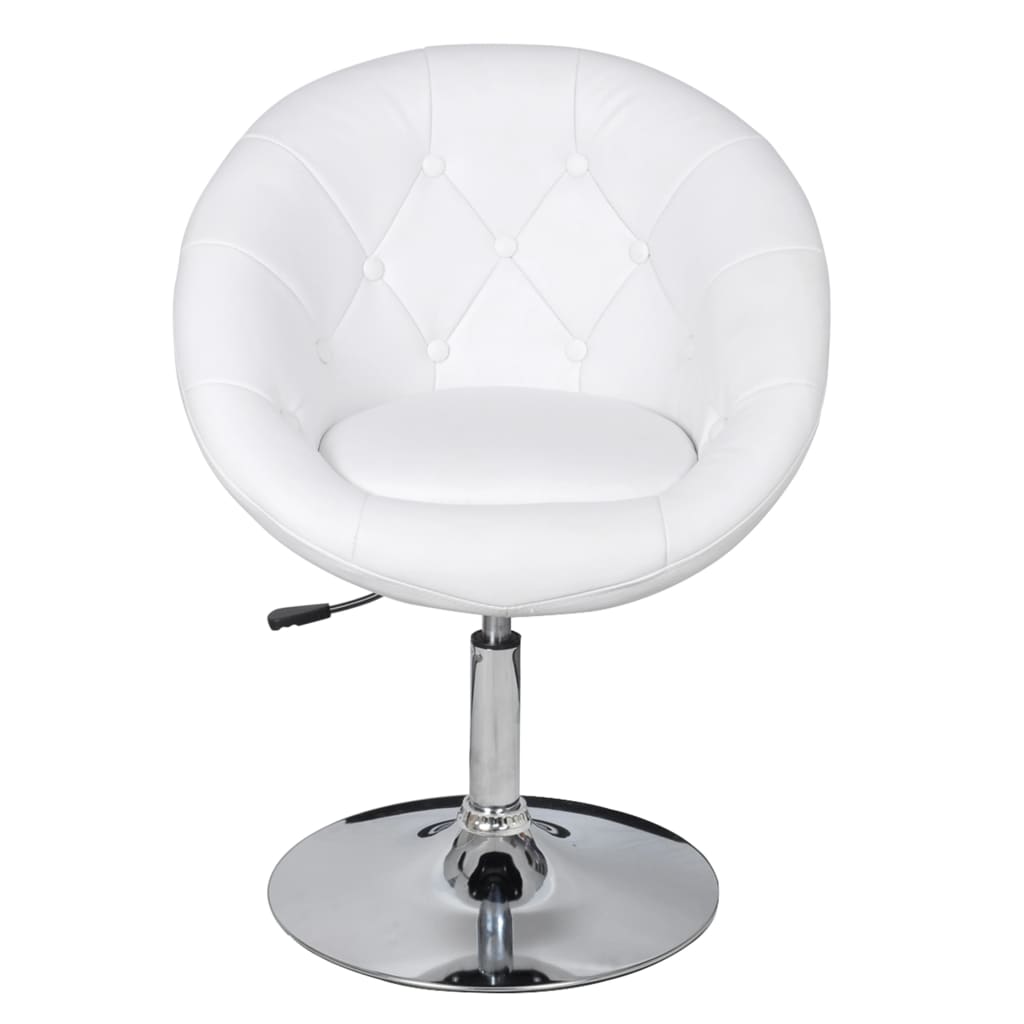 Chaises de bar 2 pcs Blanc Similicuir