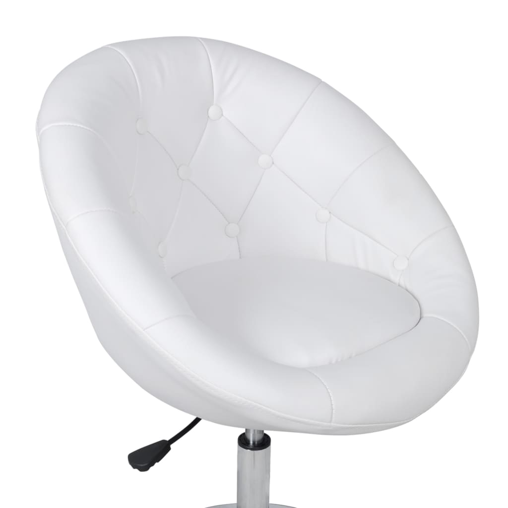 Chaises de bar 2 pcs Blanc Similicuir