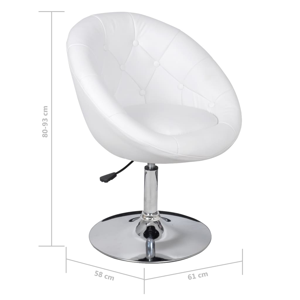 Chaises de bar 2 pcs Blanc Similicuir