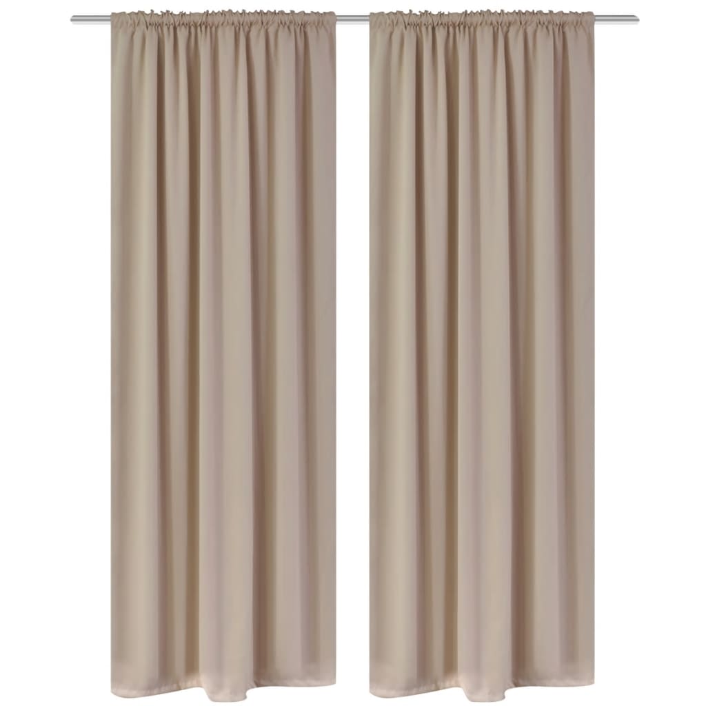 Cream Slot-Headed Blackout Curtains 135 x 245 cm