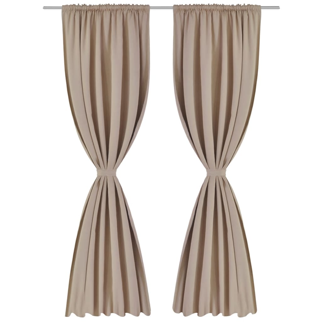 Cream Slot-Headed Blackout Curtains 135 x 245 cm