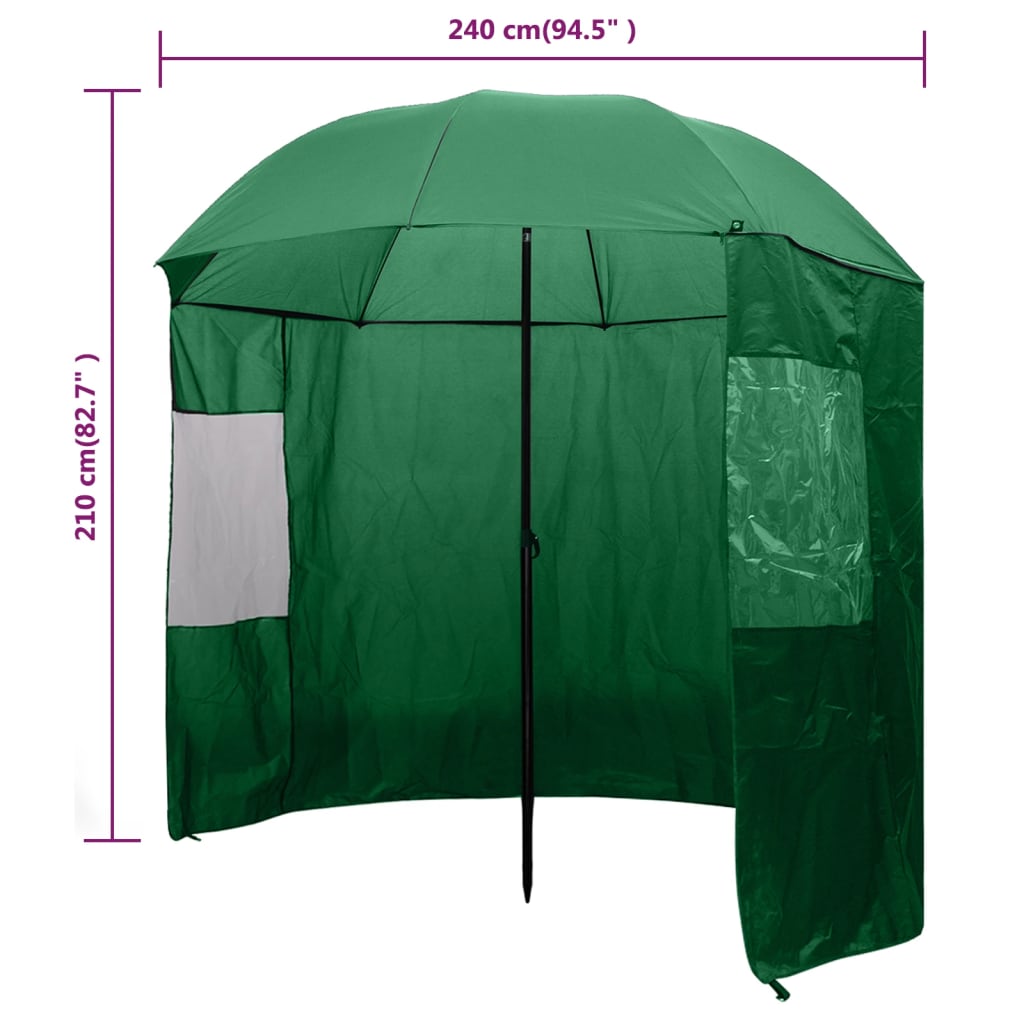 Parapluie de pêche Vert 240x210 cm