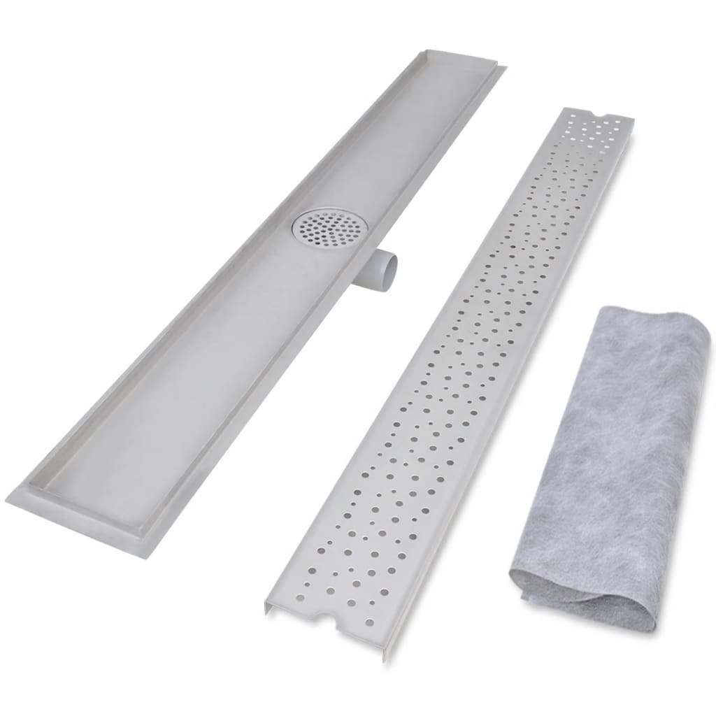Drain de douche linéaire 1030 x 140 mm Acier inoxydable
