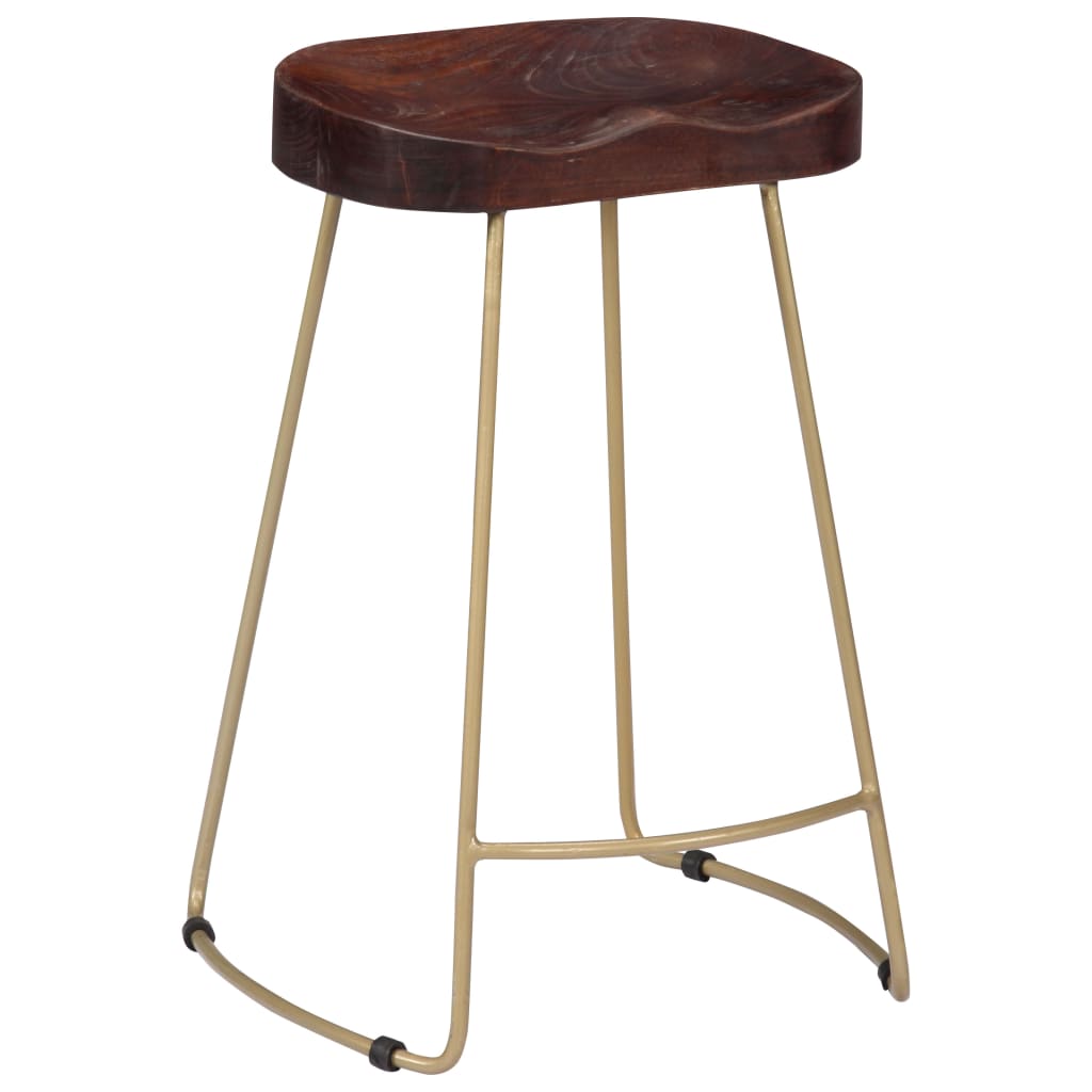 Tabourets de bar Gavin 2 pcs Bois de manguier massif