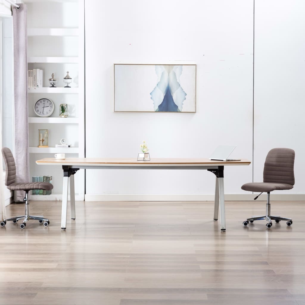 Chaises de salle à manger 2 pcs Taupe Tissu