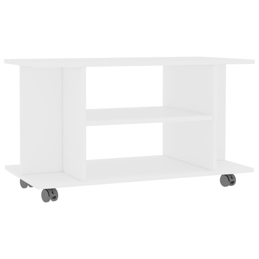 Meuble TV avec roulettes Blanc 80 x 40 x 40 cm Aggloméré