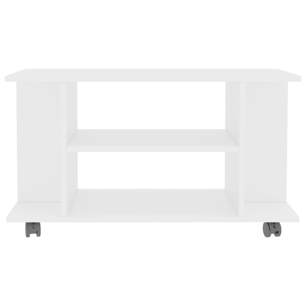 Meuble TV avec roulettes Blanc 80 x 40 x 40 cm Aggloméré