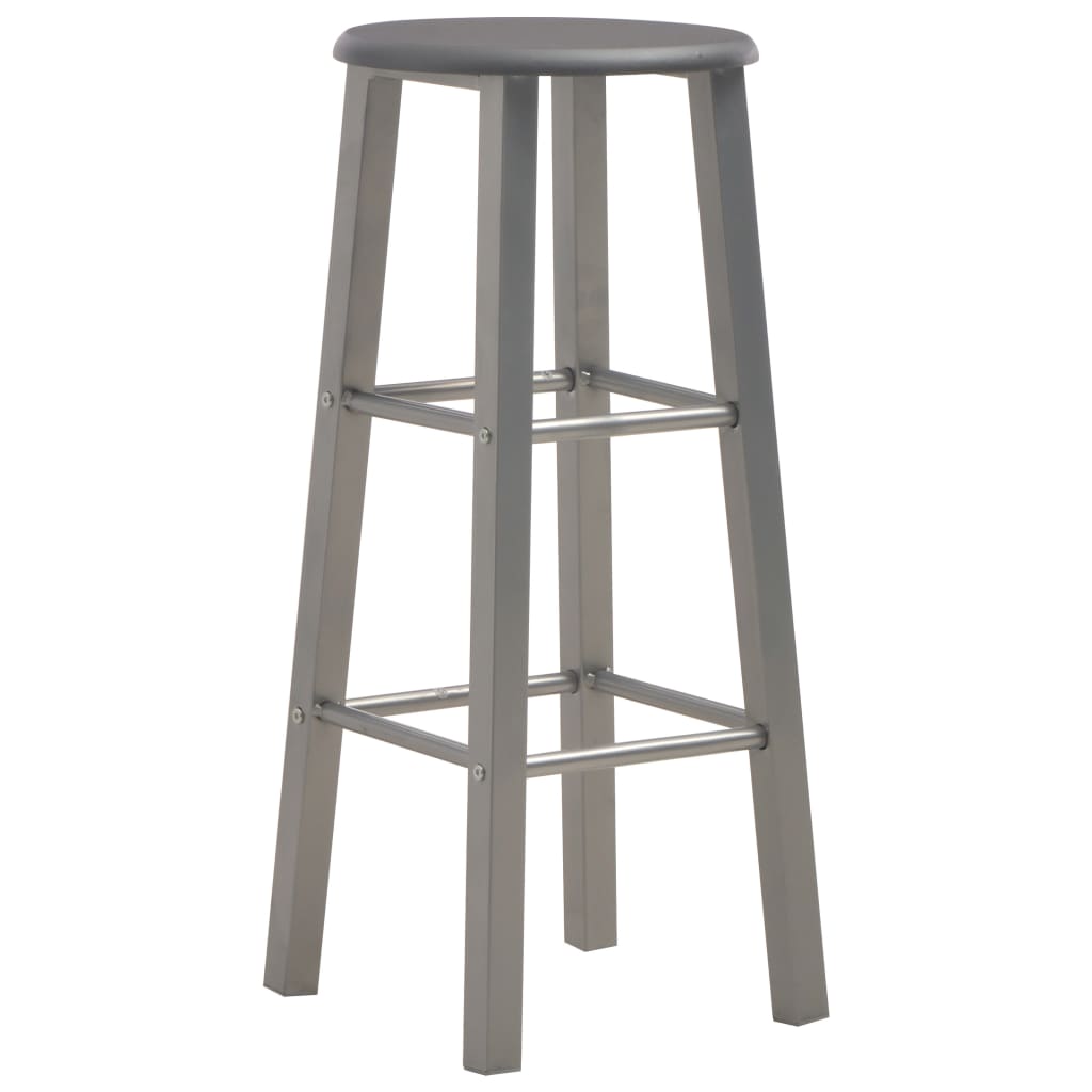 Ensemble de bar 3 pcs Bois et acier Anthracite