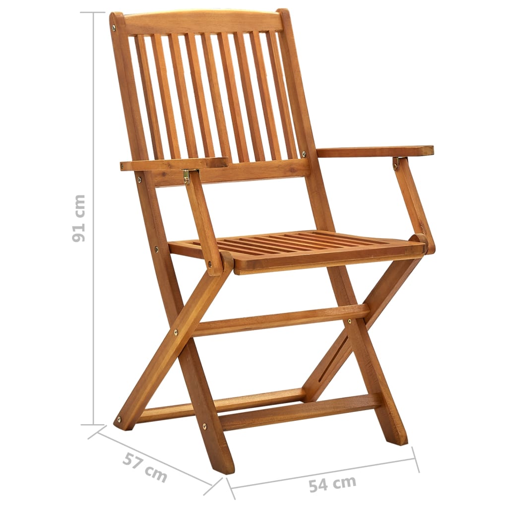 Chaises pliables d'extérieur 4 pcs Bois d'acacia solide