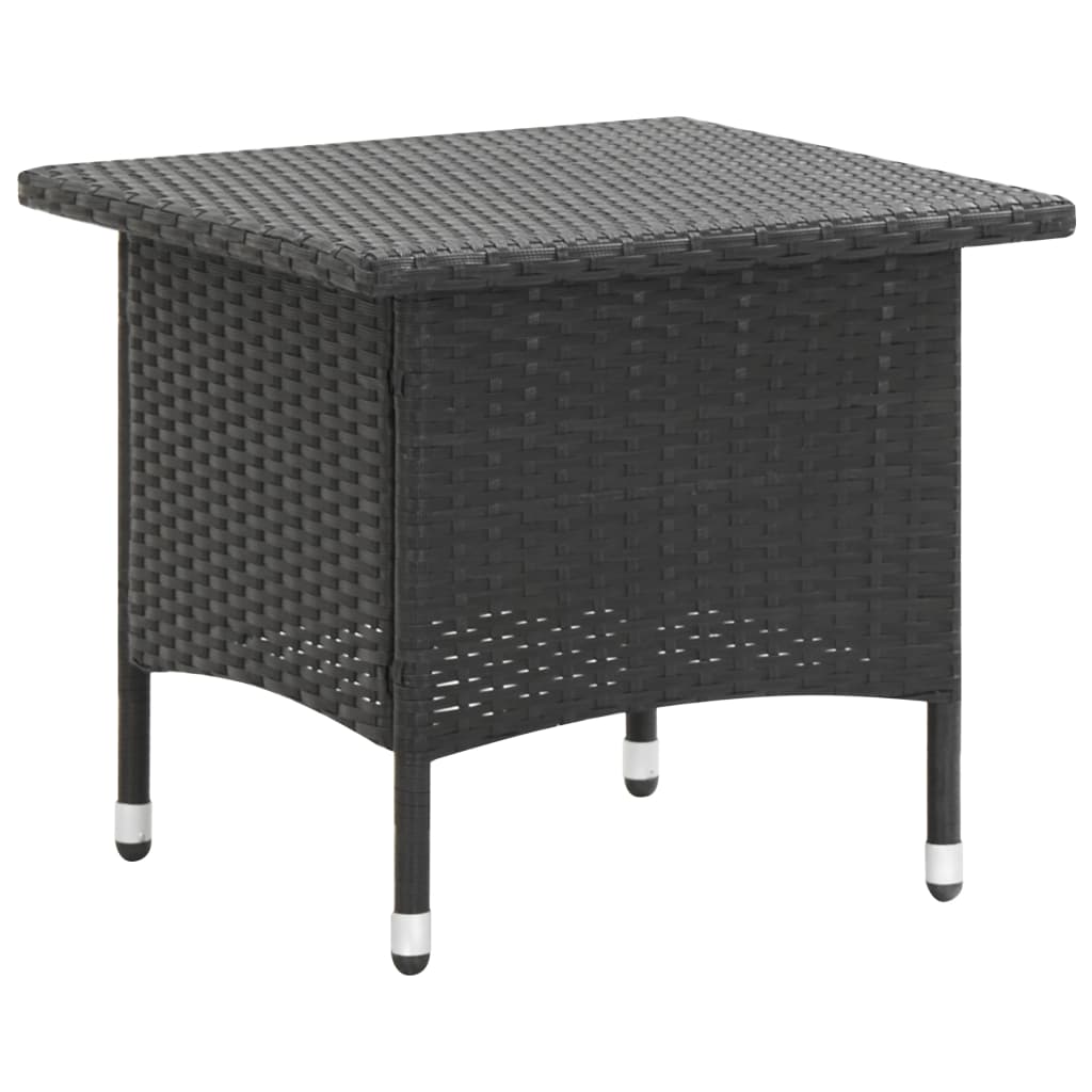 Table à thé Noir 50x50x47 cm Résine tressée