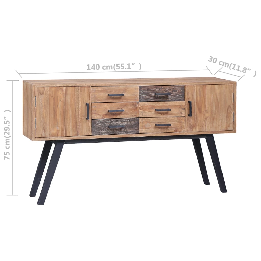 Armoire latérale 140 x 30 x 75 cm Teck solide