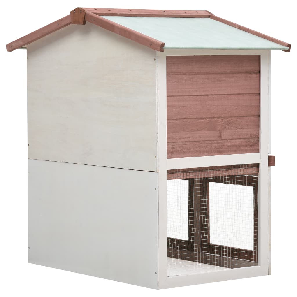 Clapier d'extérieur 3 portes Marron Bois