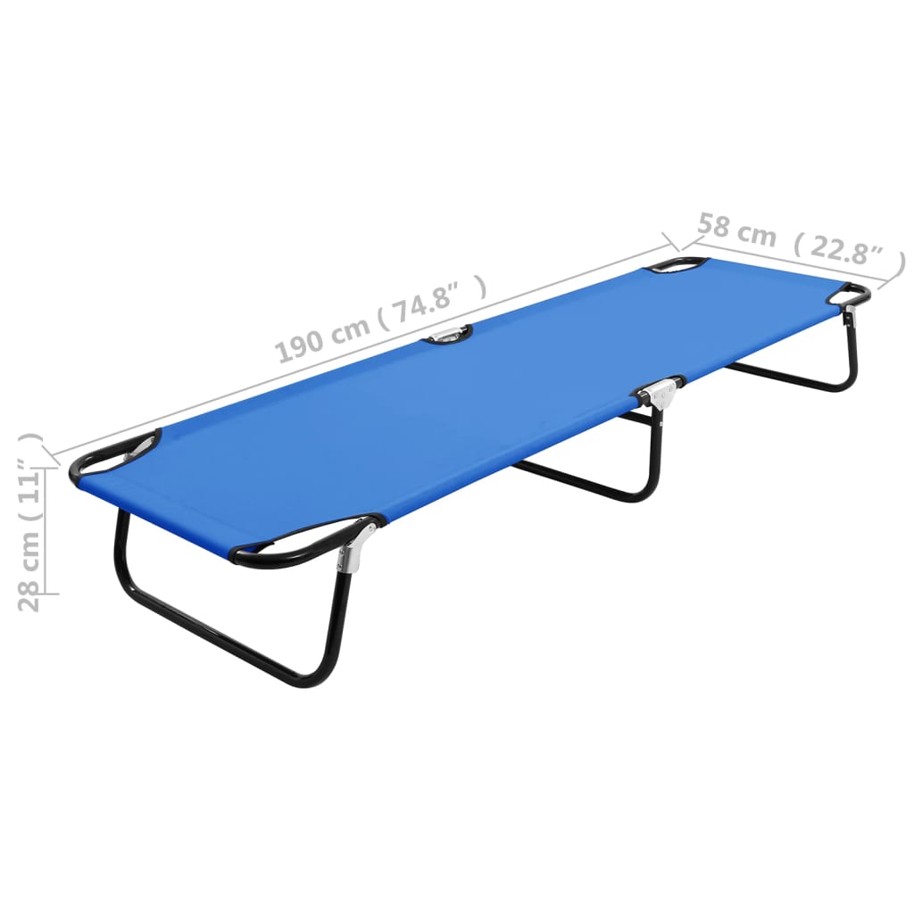 Chaise longue pliable Bleu Acier