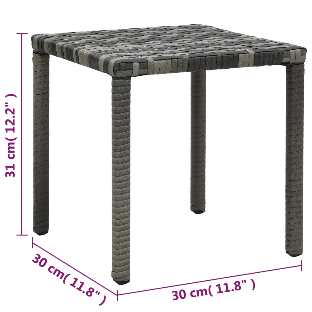Chaises longues avec table Résine tressée Anthracite
