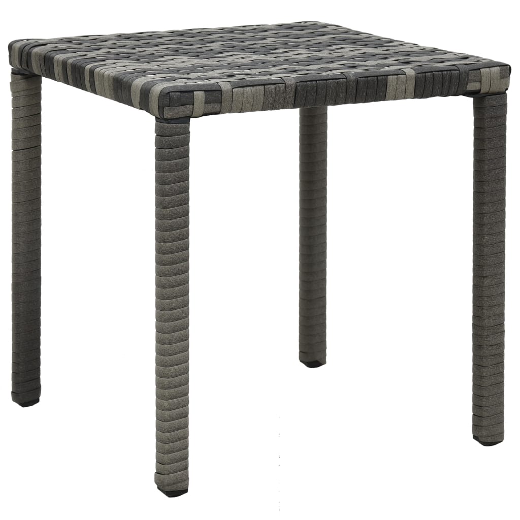 Chaises longues avec table Résine tressée Anthracite
