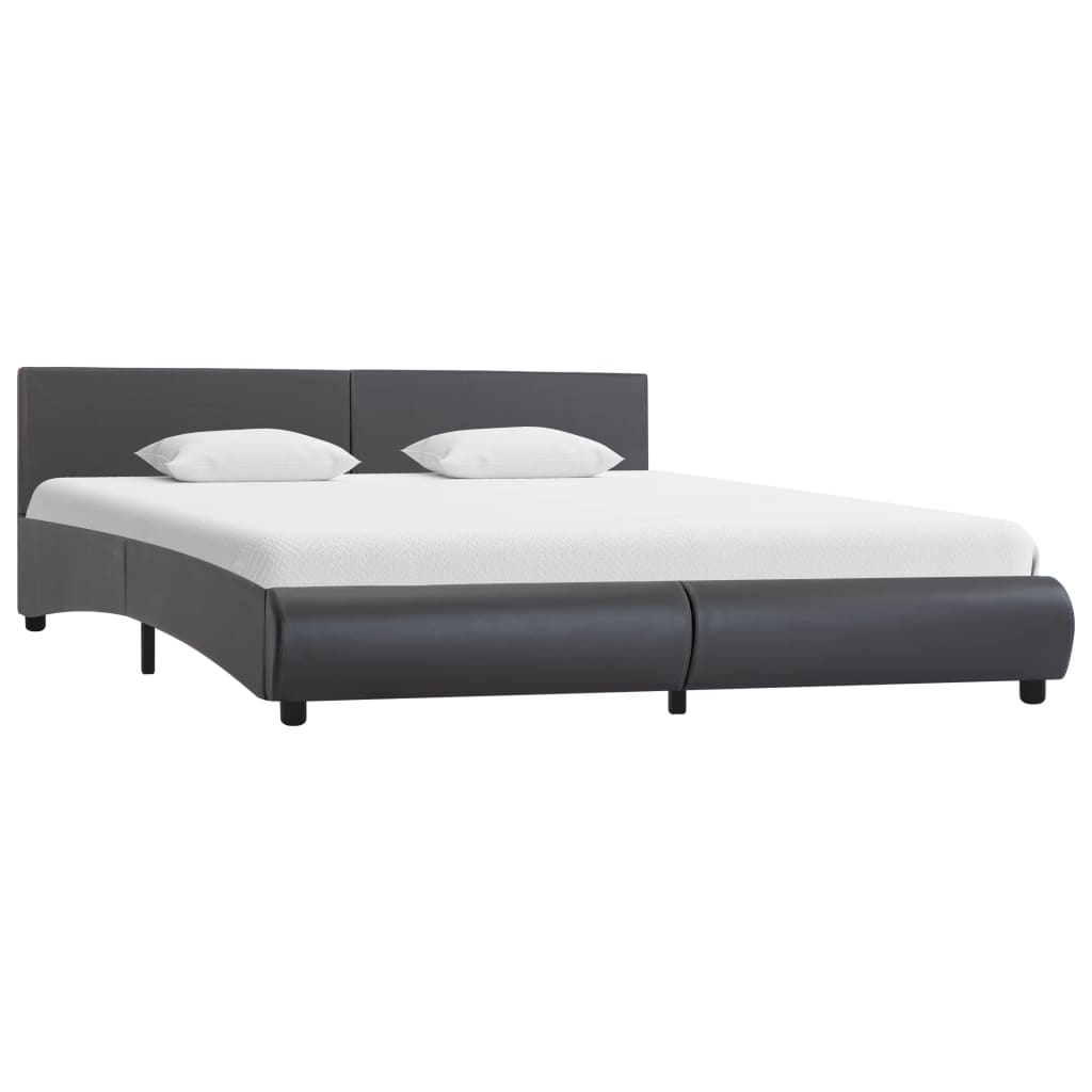 Cadre de lit avec LED Gris Similicuir 180 x 200 cm