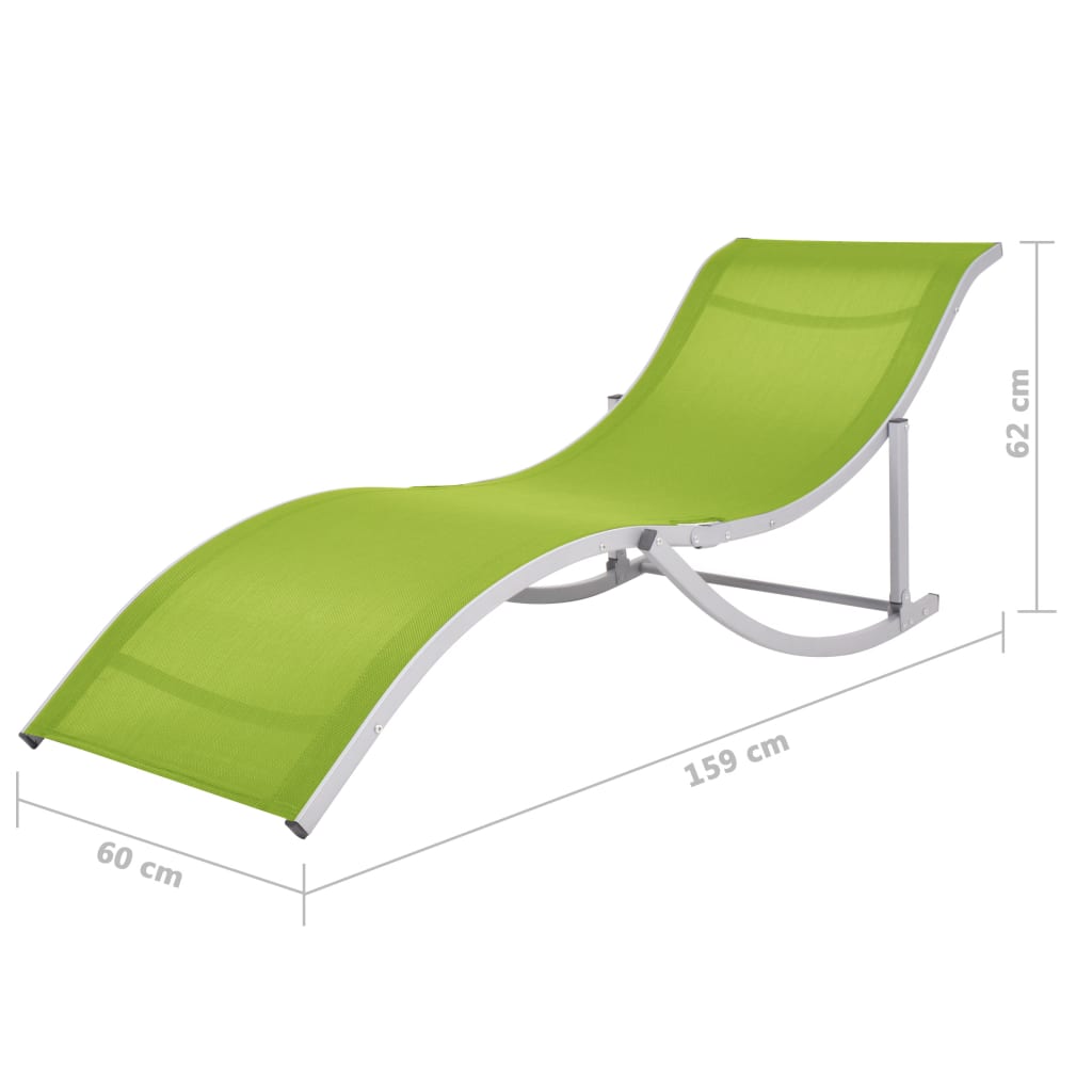 Chaises longues pliables 2 pcs Vert Textilène