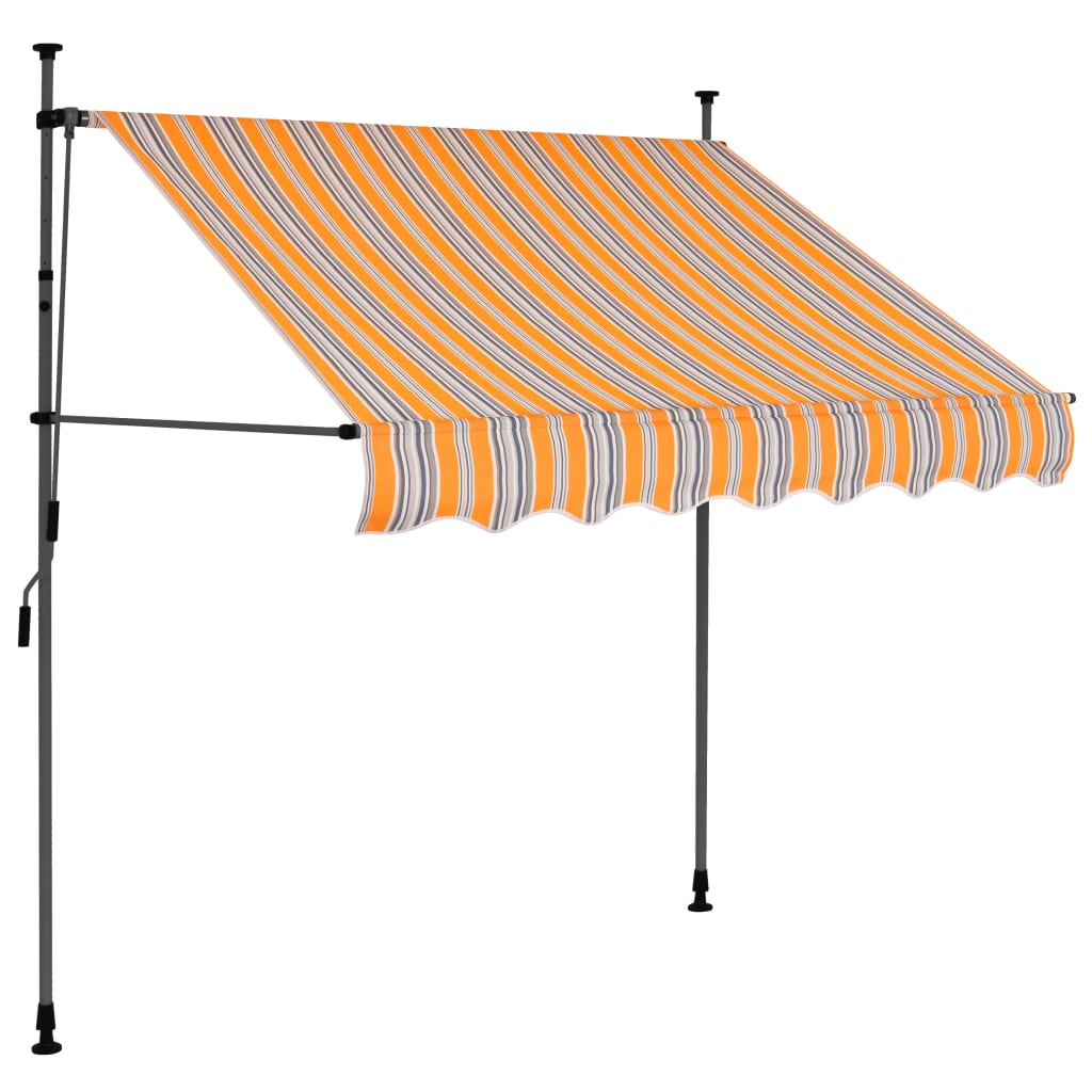 Auvent manuel rétractable avec LED 200 cm Jaune et bleu