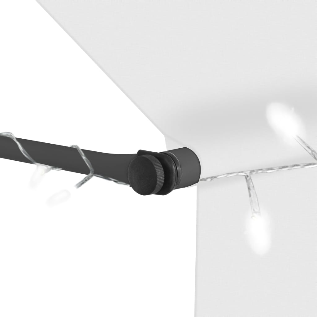 Auvent manuel rétractable avec LED 250 cm Crème