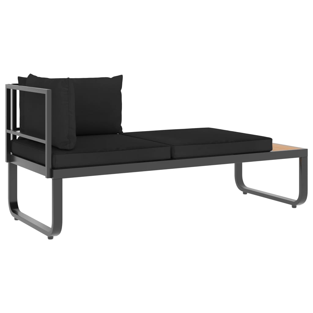 Canapés d'angle de jardin 4 pcs et coussins Aluminium et WPC