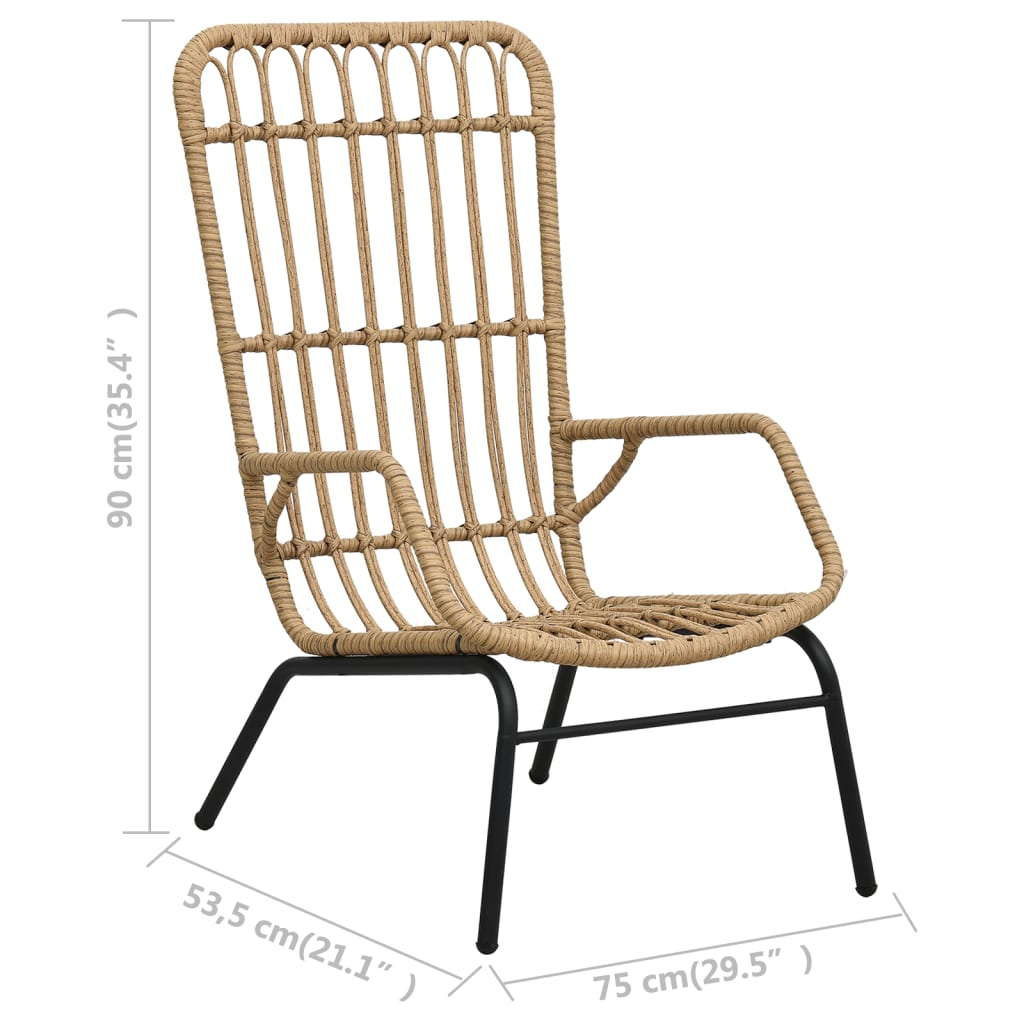 Chaise de jardin Résine tressée Marron clair