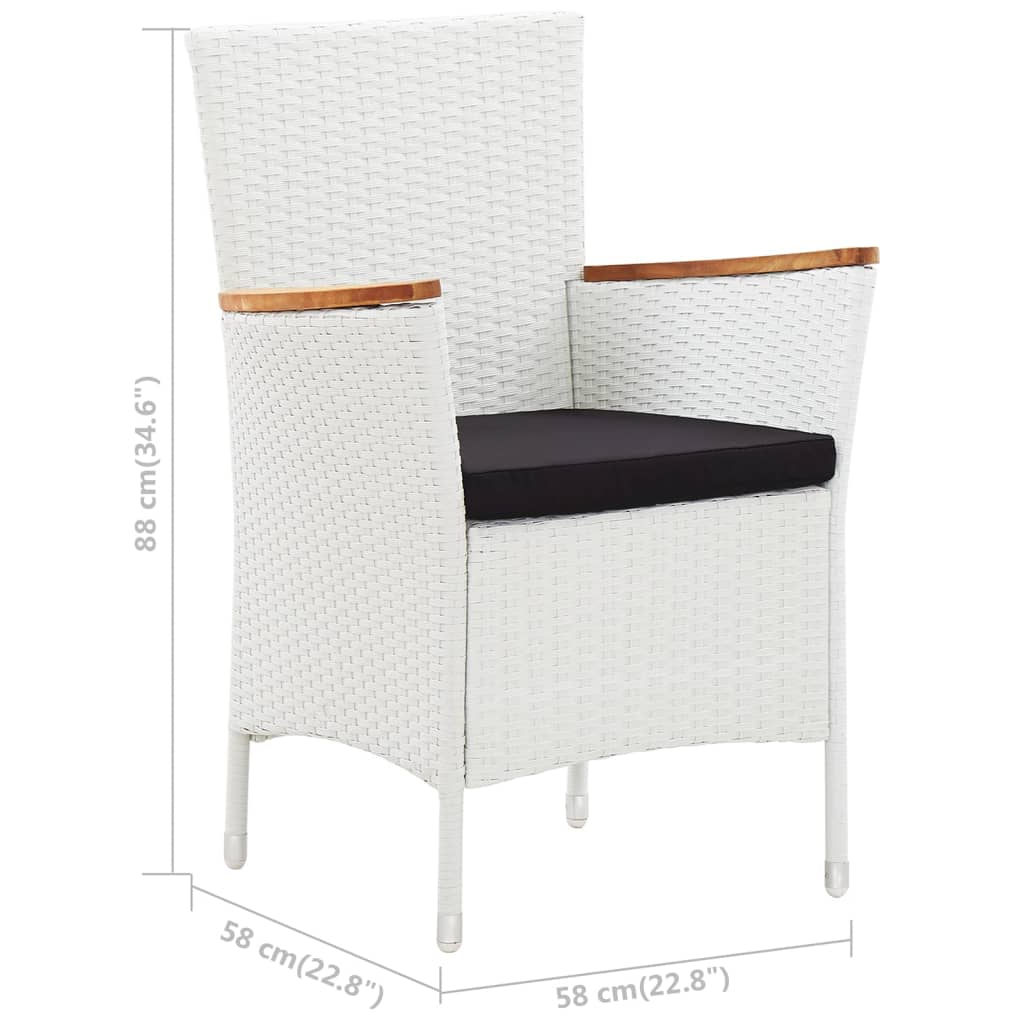 Ensemble à dîner d'extérieur 9 pcs Résine tressée Blanc