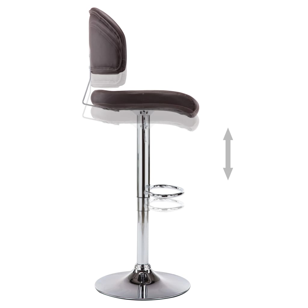 Tabourets de bar 2 pcs Marron Similicuir