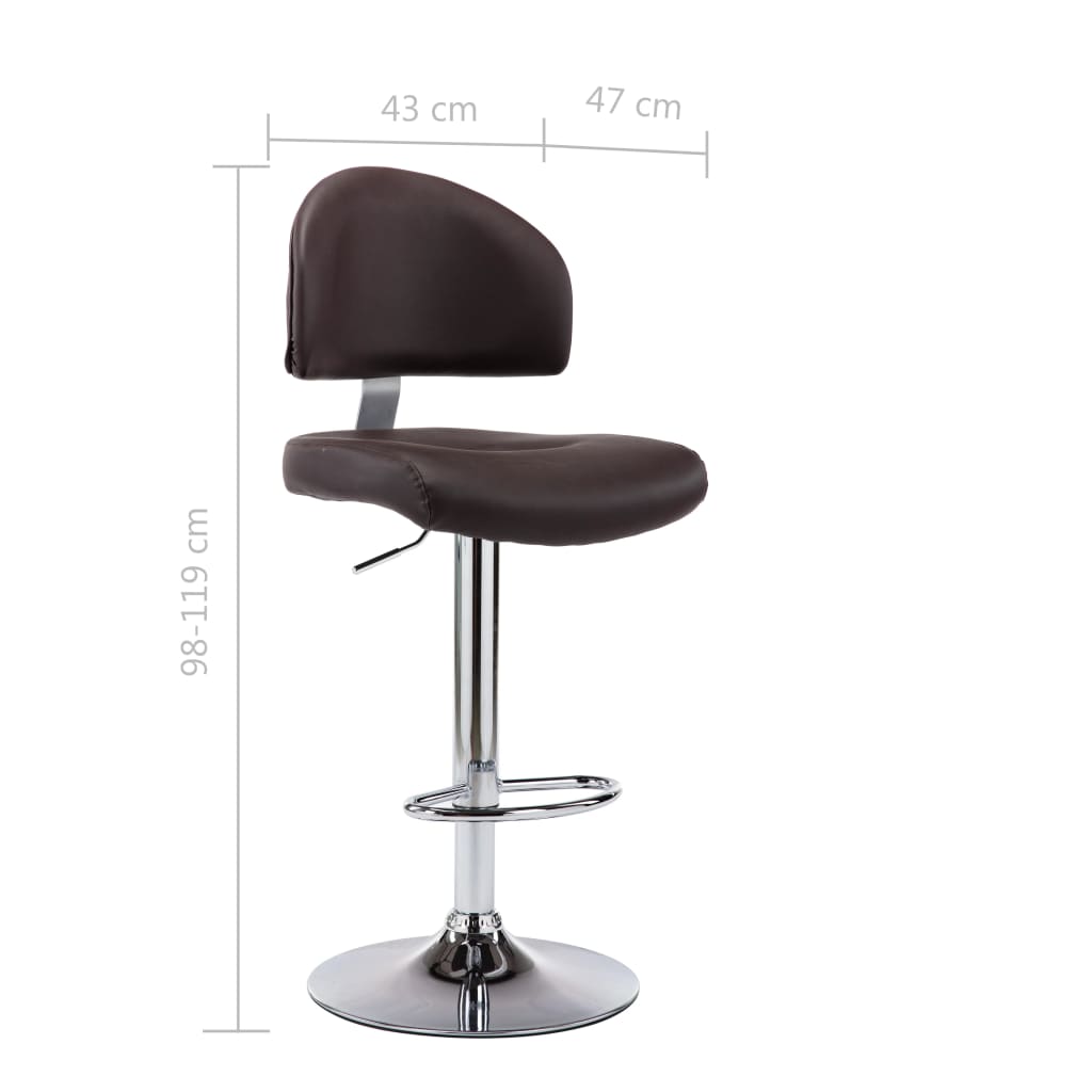 Tabourets de bar 2 pcs Marron Similicuir